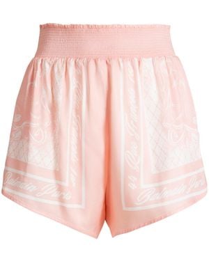 Balmain Bedruckte Foulard Pyjamashorts - Pink
