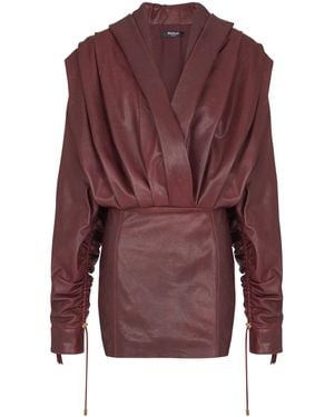 Balmain Short Hooded Dress - Purple