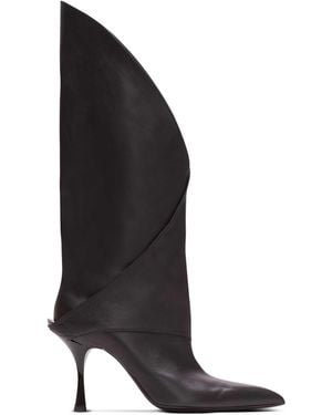 Balmain Twist Heeled Leather Boots - White