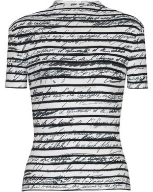 Balmain Three-Buttons Marinière Love Letter Print Top - White