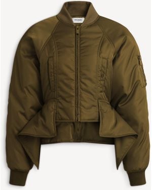 Balmain Nylon Signature Bomber Jacket - Natural