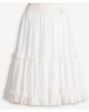 Balmain Long Gathered Skirt - White