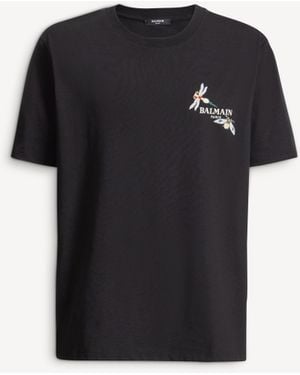 Balmain Embroidered Insect T-Shirt - Black