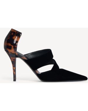 Balmain Velvet And Printed Patent Leather Pumps - White
