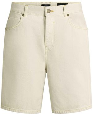 Balmain Faded Denim Bermuda Shorts - Natural