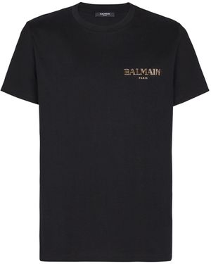 Balmain T-Shirt With Vintage Gel Logo - Black