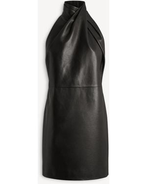 Balmain Lambskin Open-Back Dress - Black