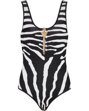 Balmain Zebra Jacquard Body - White