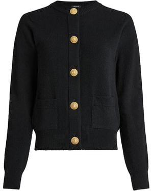 Balmain Cardigan En Éco-Cachemire - Noir