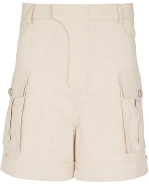 Balmain Cotton Cargo Bermuda Shorts - Natural