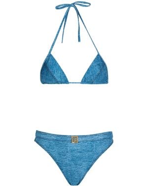 Balmain Denim Two-Piece Swimsuit - Blue