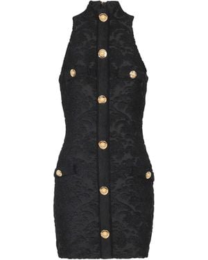 Balmain Baroque Pattern Short Bodycon Dress - Black