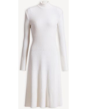 Balmain Long Ribbed Knit Dress - White