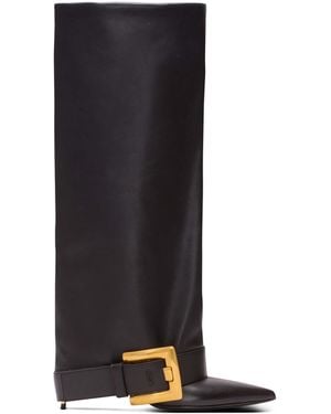 Balmain Anthem Calfskin Leather Boots - Black