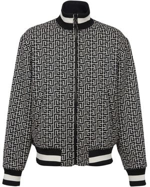 Balmain Reversible Monogrammed Bomber Jacket - Gray