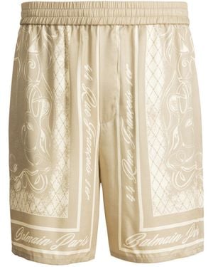Balmain Printed Foulard Pyjama Shorts - Natural