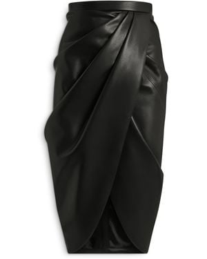 Balmain Gonna Midi Drappeggiata - Nero