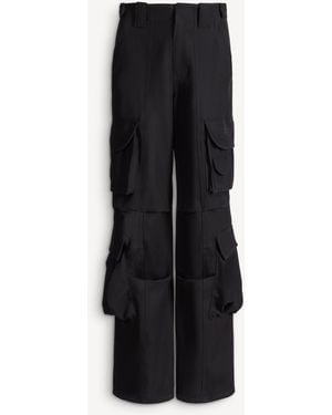 Balmain Wool Twill Cargo Pants - Black