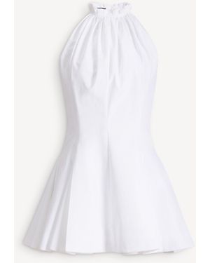 Balmain Flared Cotton Poplin Dress - White