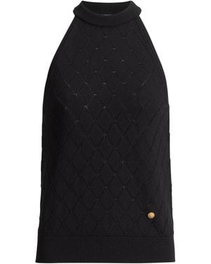 Balmain Sleeveless Knit Top - Black