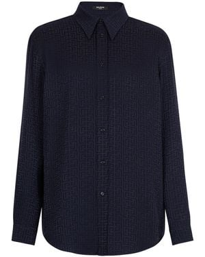 Balmain Monogram Jacquard Shirt - Blue
