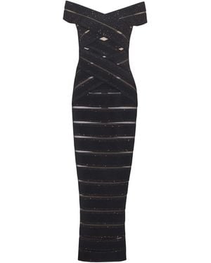 Balmain Mesh Knit Bodycon Dress - Black