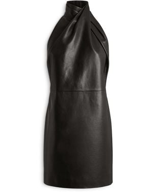Balmain Lambskin Open-Back Dress - Black