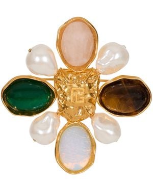Balmain Baroque Brooch - White
