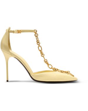 Balmain Sync Shiny Lambskin Stilettos - Metallic