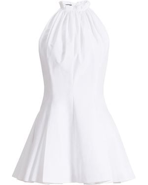 Balmain Flared Cotton Poplin Dress - White