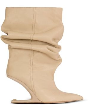 Balmain No Wedge Smooth Leather Ankle Boots - White