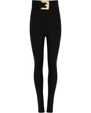 Balmain Pantalon Façon Fuseau Ceinturé - Noir