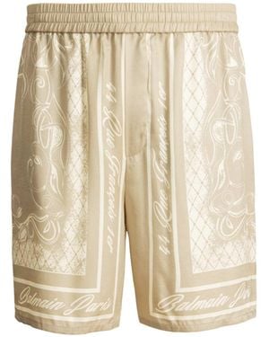 Balmain Printed Foulard Pajama Shorts - Natural