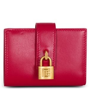 Balmain Pulse Leather Purse - Red