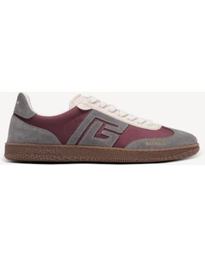 Balmain Swan Suede And Nylon Trainers - Brown