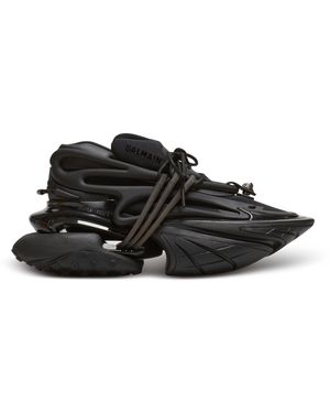 Balmain Leather Unicorn Low-Top Trainers - Black