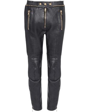 Balmain Leather Trousers - Grey