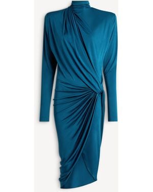 Balmain Draped Midi Dress - Blue