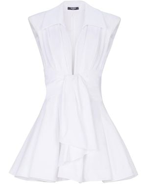 Balmain Cotton Shirt Dress - White