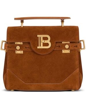 Balmain Suede B-Buzz 23 Bag - Brown