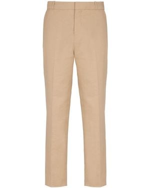 Balmain Straight-Leg Tailored Canvas Pants - Natural