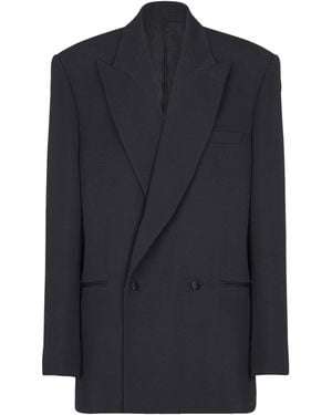 Balmain Oversized Grain De Poudre Jacket - Blue
