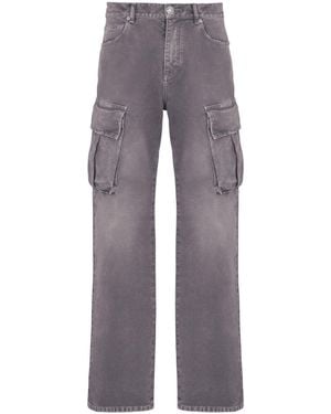 Balmain Denim Loose-Fit Cargo Jeans - Grey