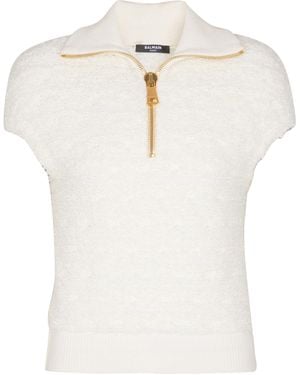 Balmain Tweed Top - White