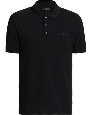 Balmain Embroidered Vintage Polo - Black