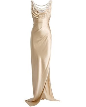 Balmain Silk Shell Dress - Natural