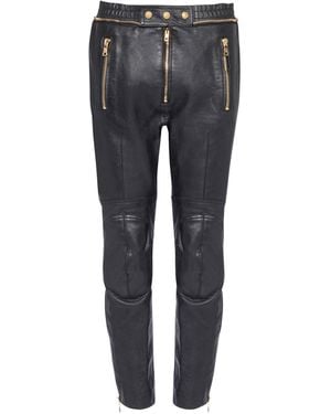 Balmain Leather Pants - Gray