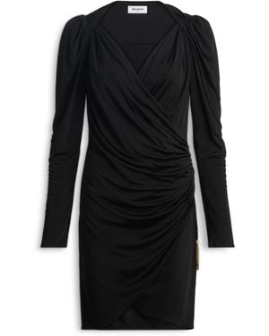 Balmain Draped Flowing Jersey Dress - Black