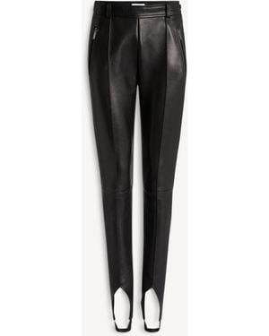 Balmain Lambskin Trousers With Stirrup - Black