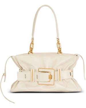 Balmain Buffalo Leather Anthem Bag - White
